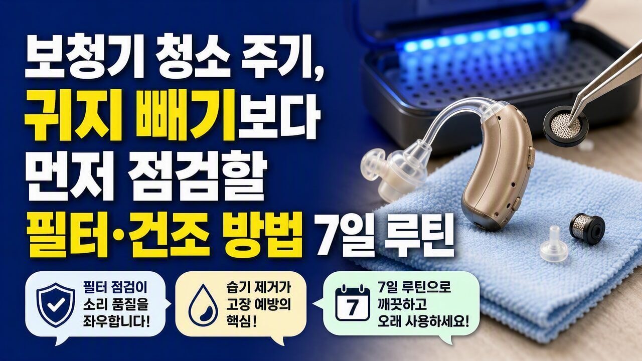 보청기 청소 주기, 귀지 빼기보다 먼저 점검할 필터·건조 방법 7일 루틴