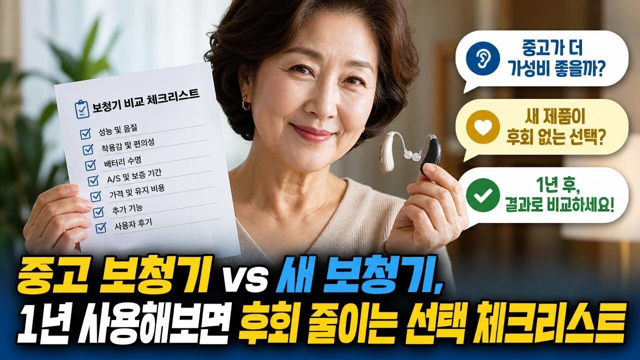 중고 보청기 vs 새 보청기, 1년 사용해보면 후회 줄이는 선택 체크리스트