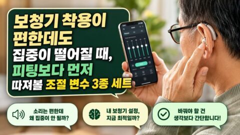보청기 착용이 편한데도 집중이 떨어질 때, 피팅보다 먼저 따져볼 조절 변수 3종 세트