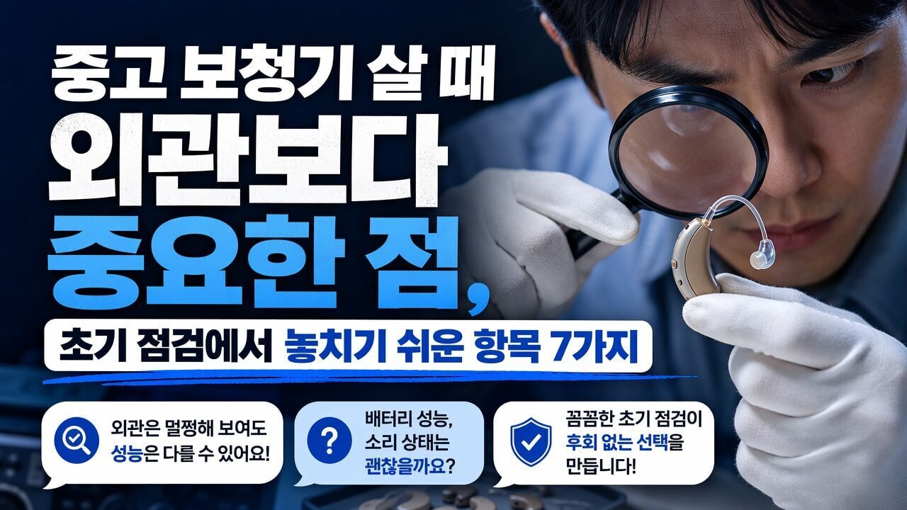 중고 보청기 살 때 외관보다 중요한 점, 초기 점검에서 놓치기 쉬운 항목 7가지