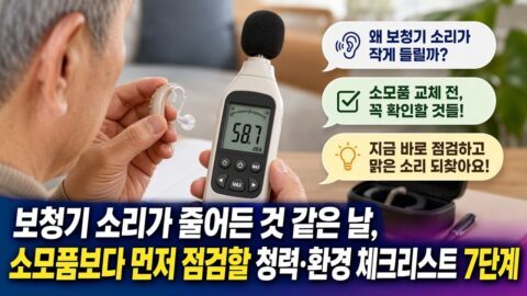보청기 소리가 줄어든 것 같은 날, 소모품보다 먼저 점검할 청력·환경 체크리스트 7단계