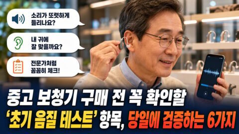 중고 보청기 구매 전 꼭 확인할 ‘초기 음질 테스트’ 항목, 당일에 검증하는 6가지