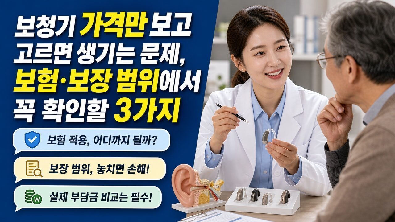 보청기 가격만 보고 고르면 생기는 문제, 보험·보장 범위에서 꼭 확인할 3가지