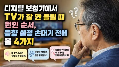 디지털 보청기에서 TV가 잘 안 들릴 때 원인 순서, 음향 설정 손대기 전에 볼 4가지