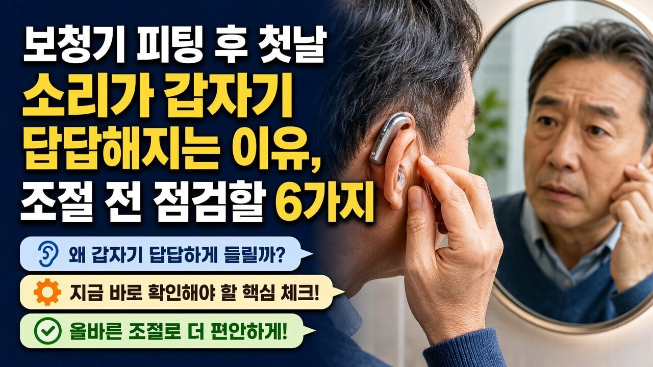 보청기 피팅 후 첫날 소리가 갑자기 답답해지는 이유, 조절 전 점검할 6가지