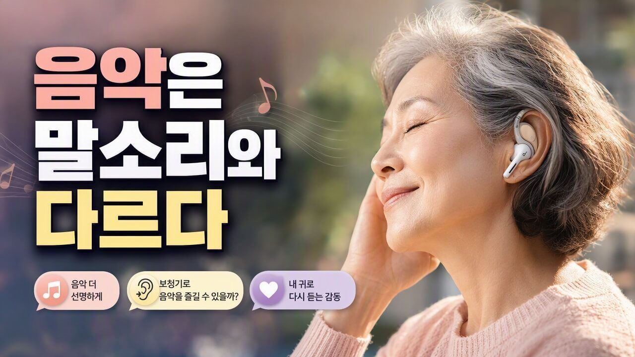 보청기로 음악이 유독 어색하게 들릴 때, 말소리와 다른 조절 기준은 무엇일까