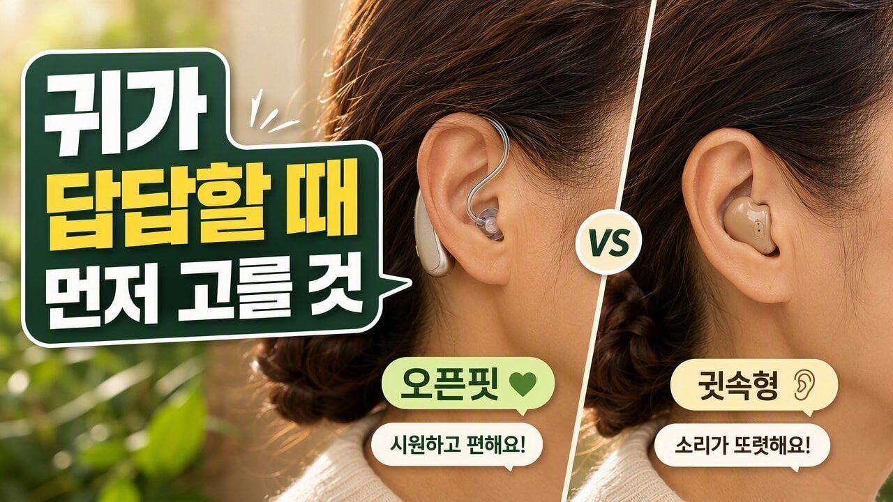보청기 오픈핏 vs 폐쇄형, 귀가 답답할 때 선택 기준 4가지와 피팅 전 체크