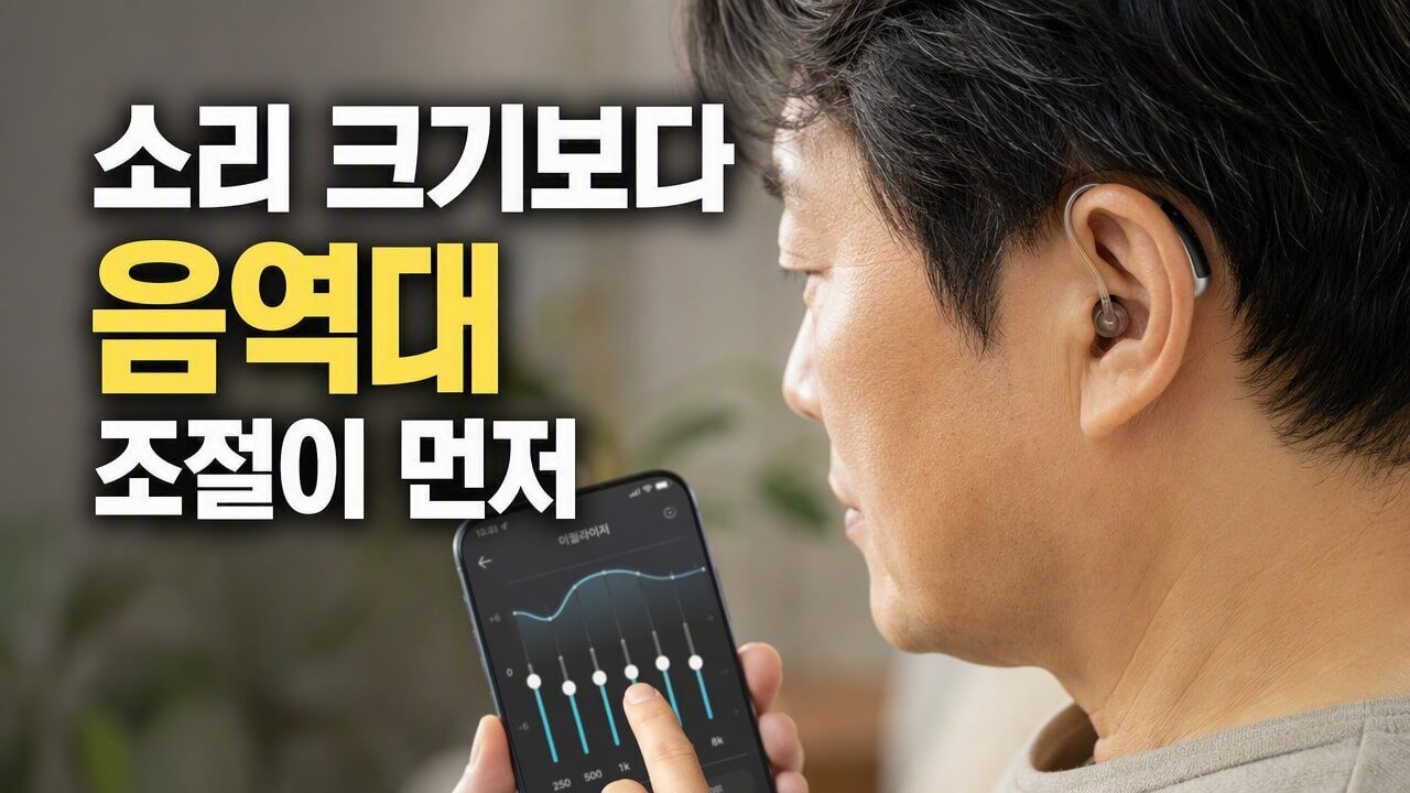 스마트폰으로 보청기 전용 앱 쓸 때, 볼륨보다 이퀄라이저 저음·고음 조절이 먼저인 이유